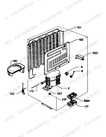 Взрыв-схема холодильника Marijnen CM166TCS - Схема узла Cooling system 017